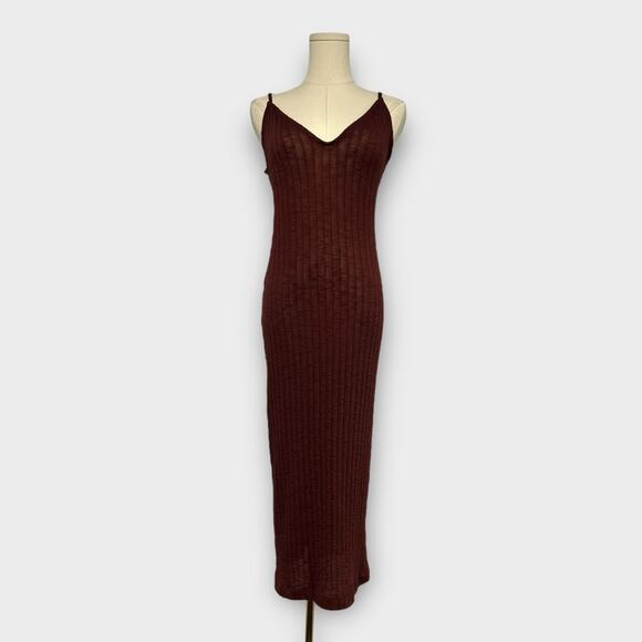 Free People Beach Stretch Knit Ribbed Tank Midi Dress Size XS - Picture 1 of 6